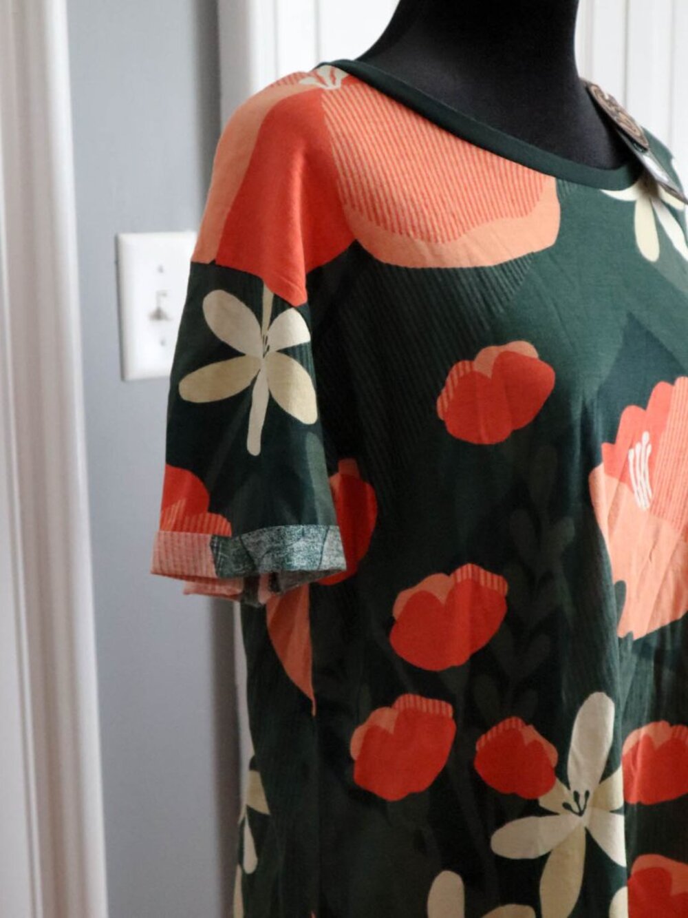 Happy Earth 100% Organic Cotton T-Shirt Dress Finley Paradise Sz XL Fair Trade - Picture 2 of 8
